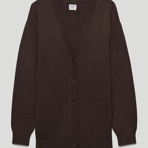 Sunday Best / Aritzia Lamora Cardigan, Brown, Size Extra Small - Picture 5 of 10